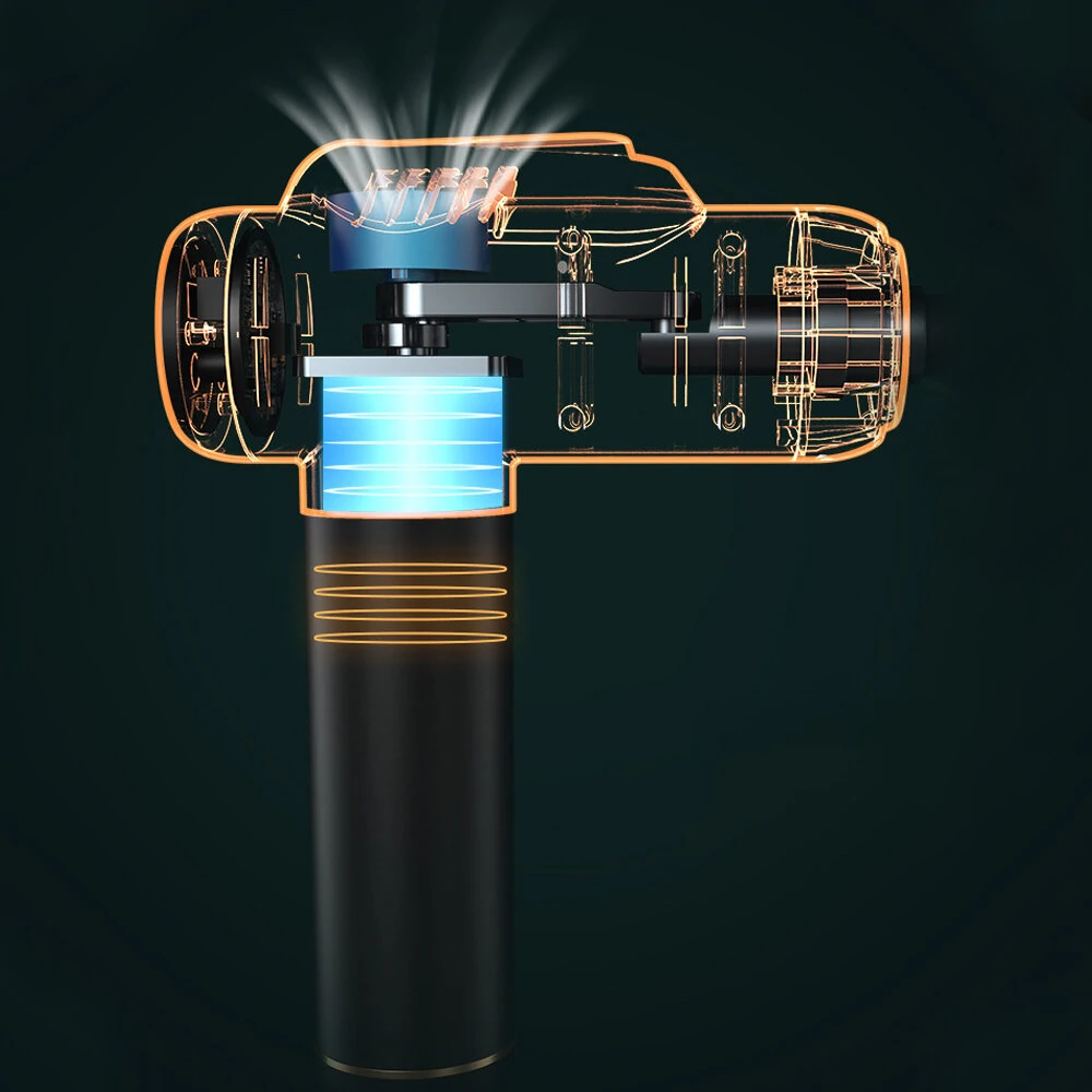 (image for) KONKA A1-8D Massage Guns Deep Tissue Percussion Muscle Massager 6 Gear Adjustable Type-C Rechargeable Power Display with 8 Heads